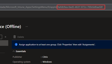 Showing the ApplicationId in the URL